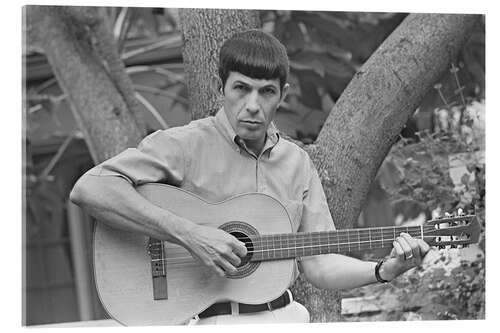 Acrylic print Leonard Nimoy with guitar, 1966