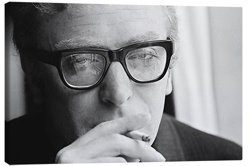 Canvas print Michael Caine smoking, 1965