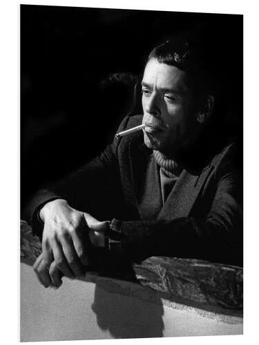 PVC print Jacques Brel with cigarette, Nice 1974