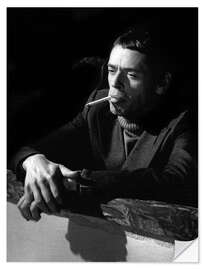 Sticker mural Jacques Brel with cigarette, Nice 1974