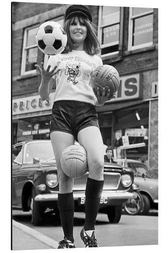 Aluminium print Anne Worrall in Soccer World Cup gear, England 1966