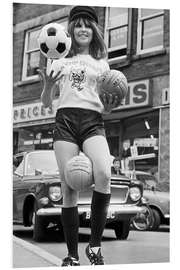 Foam board print Anne Worrall in Soccer World Cup gear, England 1966