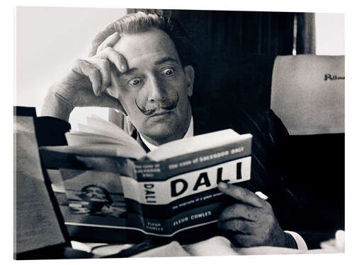 Acrylic print Salvador Dali reading his biography, 1959