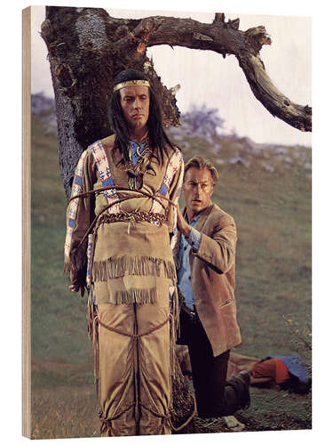 Hout print Pierre Brice And Lex Barker, Winnetou - 1. Teil, 1963