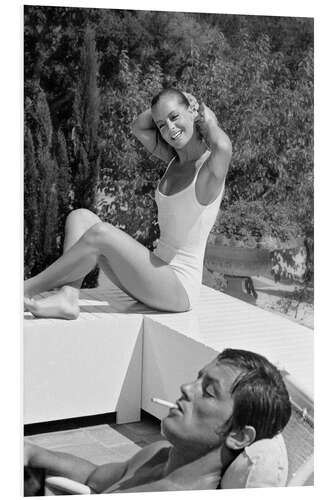 Foam board print Romy Schneider and Alain Delon, The swimming pool, 1968