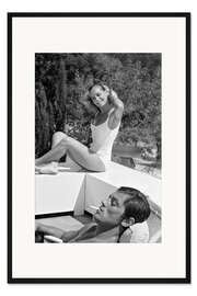 Gerahmter Kunstdruck Romy Schneider und Alain Delon, Der Swimmingpool, 1968