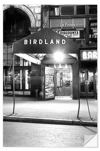 Selvklebende plakat Entrance of Birdland Nightclub, jazz Club in New York, 1949-1965