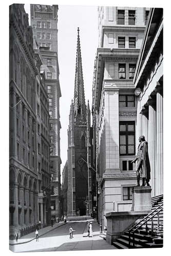 Canvas print Quiet Sunday On Wall Street, New York, c.1915