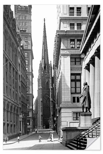 Selvklebende plakat Quiet Sunday On Wall Street, New York, c.1915