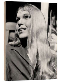 Wood print Mia Farrow, 1964