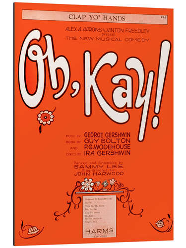 Aluminiumtavla Musical Poster "Oh Kay", George Gershwin