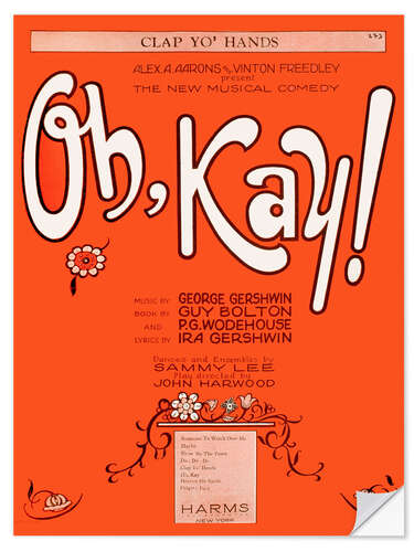 Selvklebende plakat Musical Poster "Oh Kay", George Gershwin