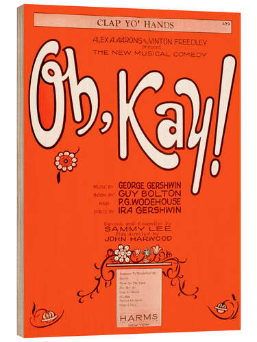 Tableau en bois Musical Poster "Oh Kay", George Gershwin