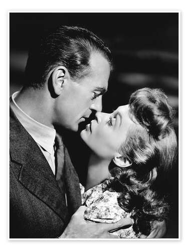 Poster Gary Cooper And Lilli Palmer, Im Geheimdienst, 1946