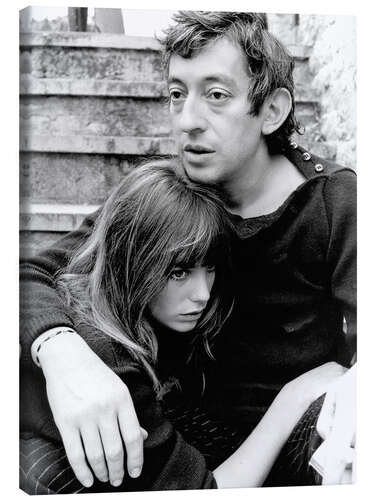 Leinwandbild Jane Birkin und Serge Gainsbourg, ca. 1970