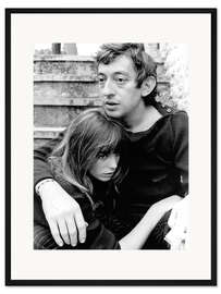 Gerahmter Kunstdruck Jane Birkin und Serge Gainsbourg, ca. 1970