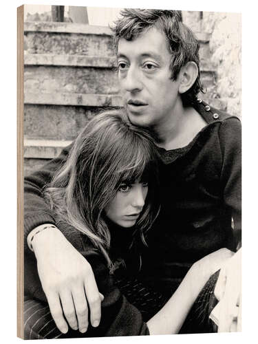 Wood print Jane Birkin and Serge Gainsbourg, 1970