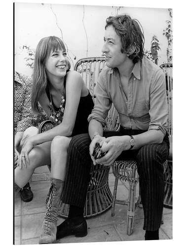 Stampa su alluminio Jane Birkin and Serge Gainsbourg, 1970