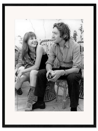 Gerahmter Kunstdruck Jane Birkin und Serge Gainsbourg, 1970