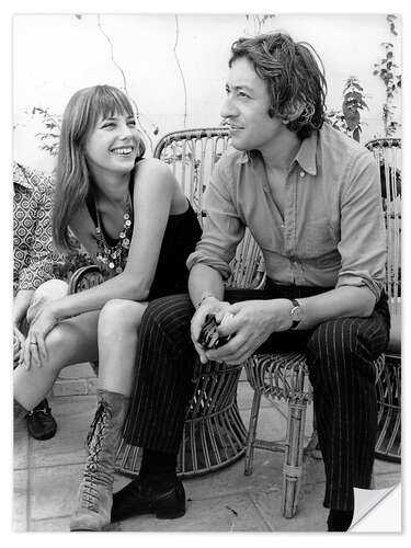 Wandsticker Jane Birkin und Serge Gainsbourg, 1970