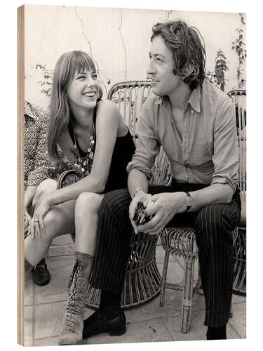 Holzbild Jane Birkin und Serge Gainsbourg, 1970