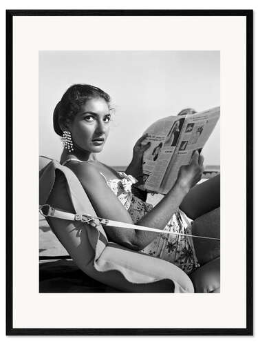 Impression artistique encadrée Maria Callas, Venise, 1950