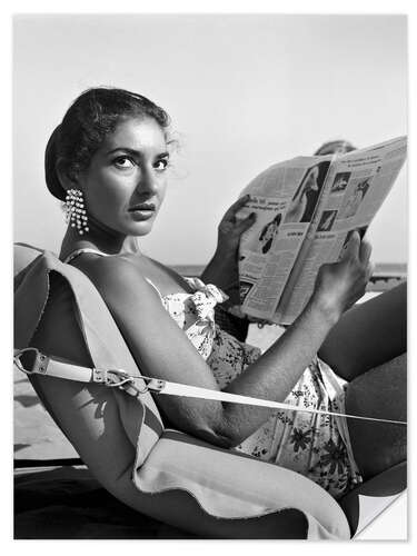 Wandsticker Maria Callas, Venedig, 1950