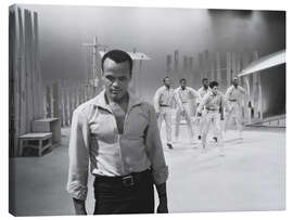 Leinwandbild Harry Belafonte on set of TV special, 1959