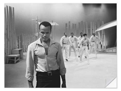 Naklejka na ścianę Harry Belafonte on set of TV special, 1959