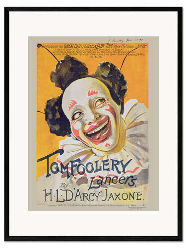 Impresión de arte enmarcada Musical Cover, Tom Foolery Lancers, 1898