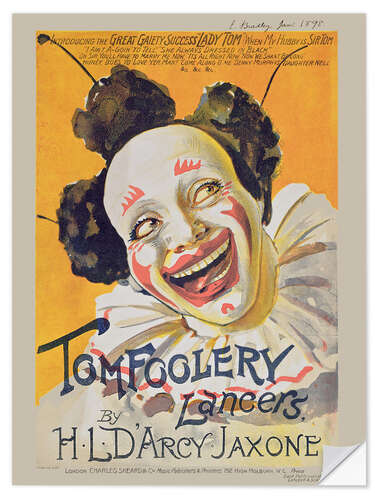 Vinilo para la pared Musical Cover, Tom Foolery Lancers, 1898