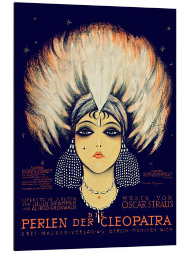 Tableau en aluminium Score from "The Pearls of Cleopatra", operetta by Oscar Straus, 1923