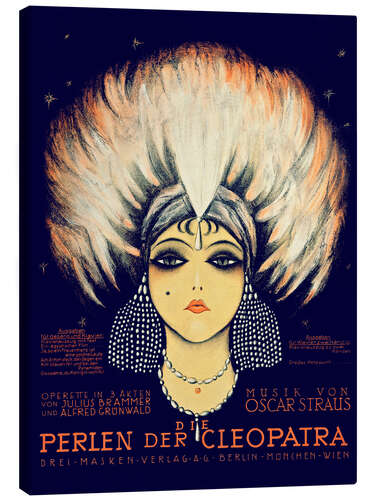 Canvas print Score from "The Pearls of Cleopatra", operetta by Oscar Straus, 1923