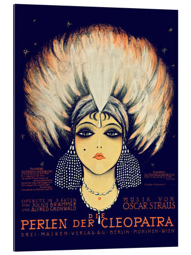 Quadro em plexi-alumínio Score from "The Pearls of Cleopatra", operetta by Oscar Straus, 1923