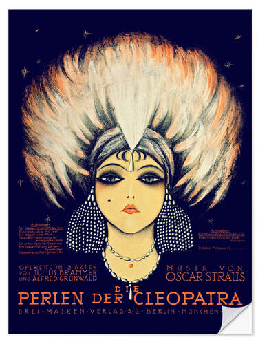 Vinilo para la pared Score from "The Pearls of Cleopatra", operetta by Oscar Straus, 1923