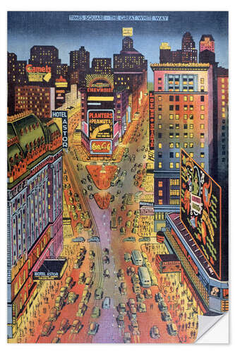 Naklejka na ścianę Illustration 'The Great White Way' Times Square, New York City, 1938