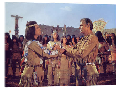 Acrylglasbild Pierre Brice und Lex Barker, 'Winnetou Teil 1', 1963