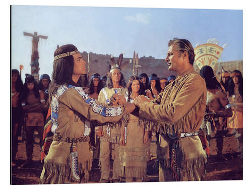 Aluminiumtavla Pierre Brice and Lex Barker, 'Winnetou Part 1', 1963