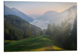 Tableau en aluminium Lake in the fog