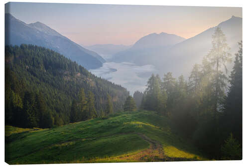 Canvas-taulu Lake in the fog