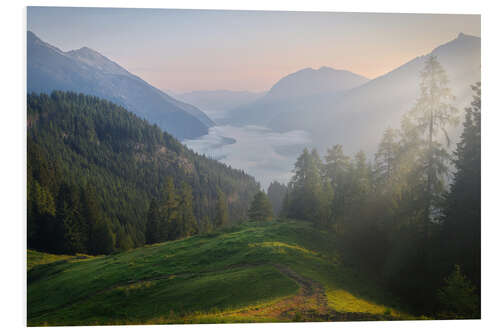 Hartschaumbild See im Nebel