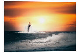 Foam board print Lighthouse in the sea in Tjurannans nature reserve