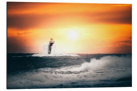 Magnettafel Leuchtturm im Meer in Tjurpannans Naturreservat