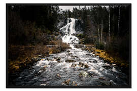 Gerahmter Kunstdruck Wälder in Schweden, Älga Wasserfall Älgafallet