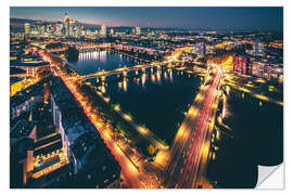 Naklejka na ścianę Frankfurt at night and from above