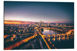 Aluminium print Frankfurt at night and illuminated