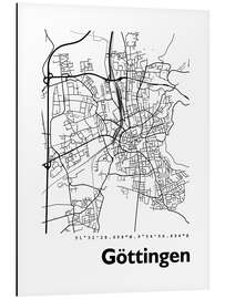 Tableau en aluminium Plan de la ville de Goettingen