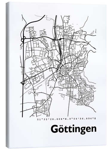 Leinwandbild Stadtplan von Göttingen