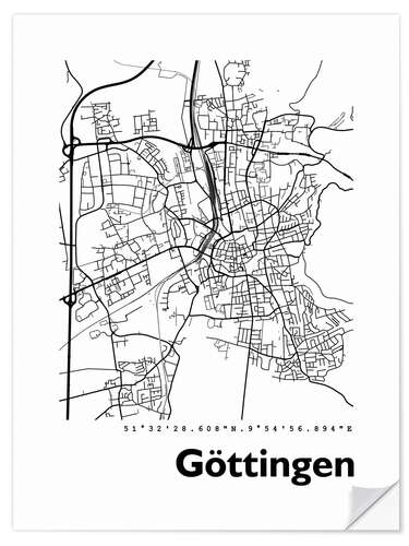 Sticker mural Plan de la ville de Goettingen