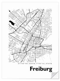 Sticker mural City map of Freiburg im Breisgau